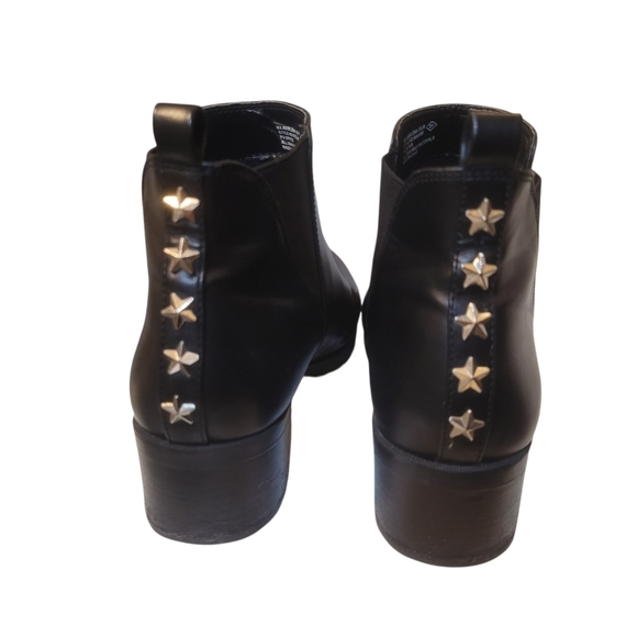 Star-Embellished Black Ankle Booties - Picture 1 of 8